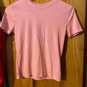 Light Pink scoop neck t shirt.